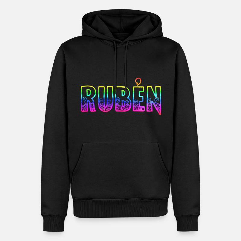 rubén rs regenbogen - Männer Premium Bio Hoodie - Schwarz
