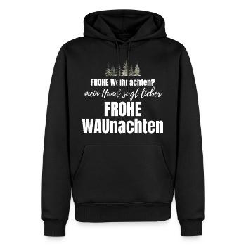 Hund Hunde Weihnachten - lustiger Weihnachtsspruch - Männer Premium Bio Hoodie - Schwarz - Vorne - Nico (187cm)