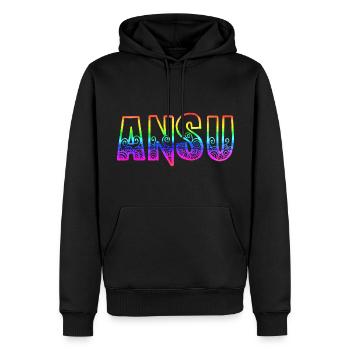 Ansu RS Arc-en-ciel - Sweat à capuche Premium bio Homme - noir - Devant - Nico (187cm)