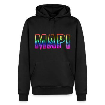Mapi RS Arc-en-ciel - Sweat à capuche Premium bio Homme - noir - Devant - Nico (187cm)