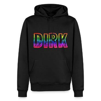 dirk rs arc-en-ciel - Sweat à capuche Premium bio Homme - noir - Devant - Nico (187cm)