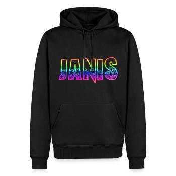 janis rs regenbogen - Männer Premium Bio Hoodie - Schwarz - Vorne - Nico (187cm)