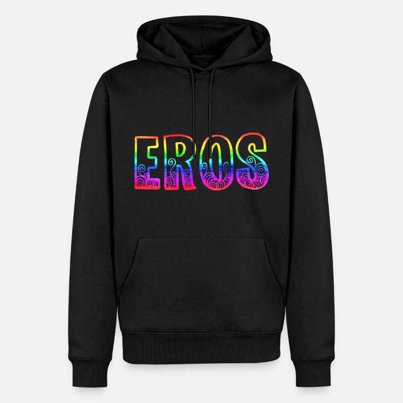 eros rs arc-en-ciel - Sweat à capuche Premium bio Homme - noir
