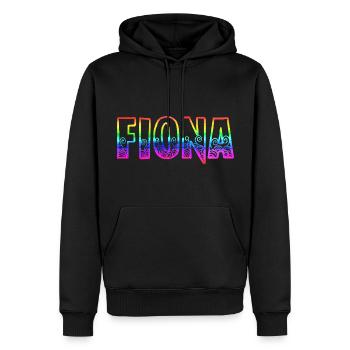 fiona rs arc-en-ciel - Sweat à capuche Premium bio Homme - noir - Devant - Nico (187cm)