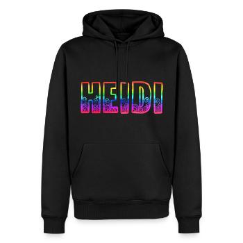 heidi rs arc-en-ciel - Sweat à capuche Premium bio Homme - noir - Devant - Nico (187cm)