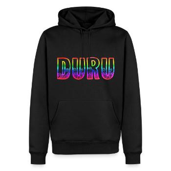 Duru RS Arc-en-ciel - Sweat à capuche Premium bio Homme - noir - Devant - Nico (187cm)