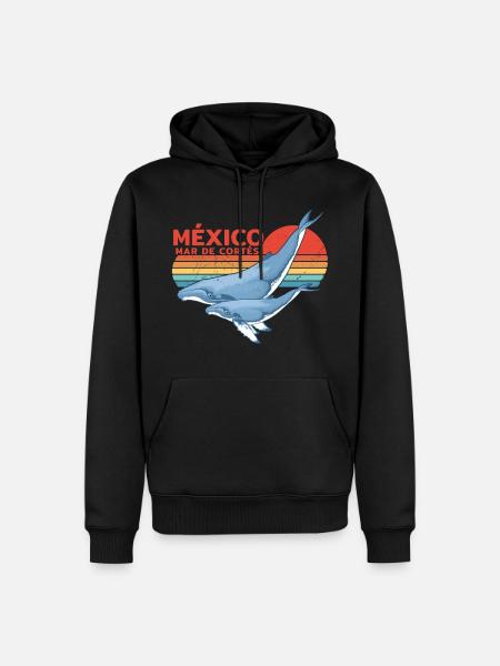 Buckelwale Mexiko - Männer Premium Bio Hoodie - Schwarz