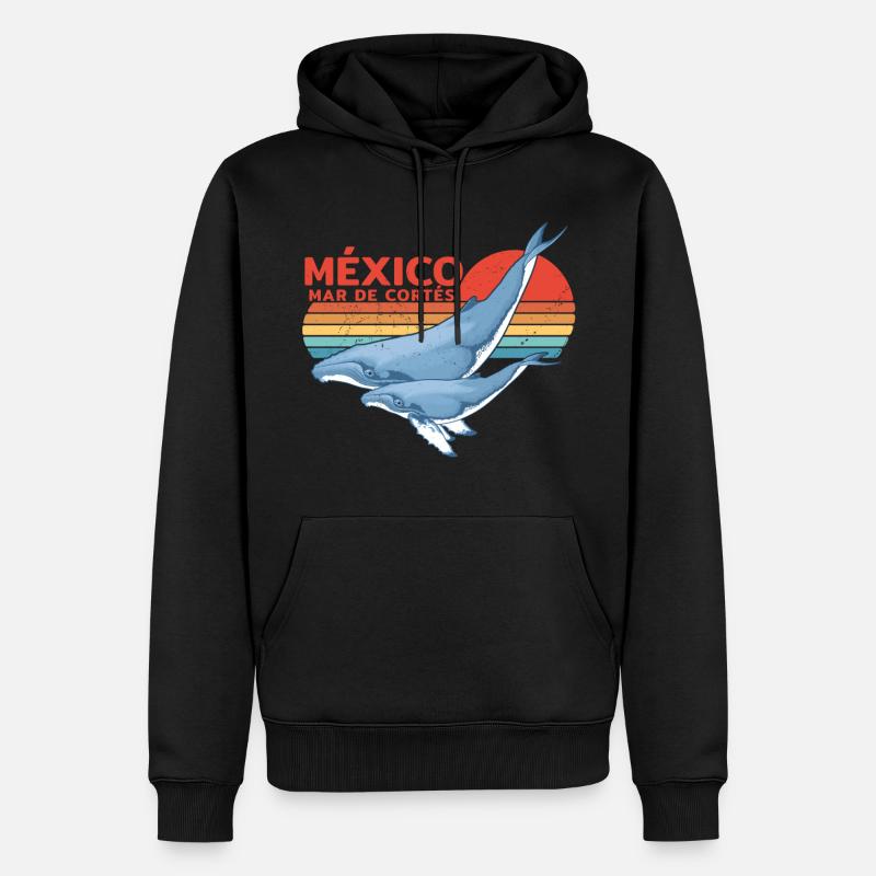 Buckelwale Mexiko - Männer Premium Bio Hoodie - Schwarz