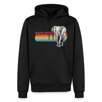 Elefant Südafrika - Männer Premium Bio Hoodie - Schwarz - Vorne - Nico (187cm)