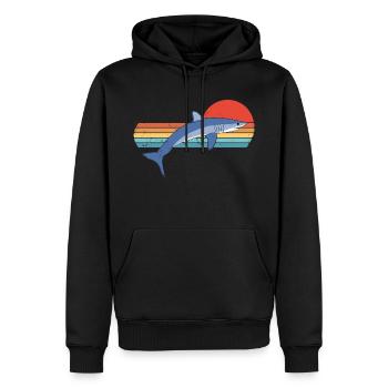 Makohai - Männer Premium Bio Hoodie - Schwarz - Vorne - Nico (187cm)