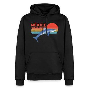 Makohai - Männer Premium Bio Hoodie - Schwarz - Vorne - Nico (187cm)