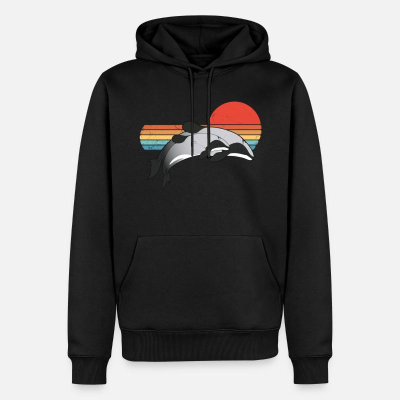 Neuseeland Maui Delfin - Männer Premium Bio Hoodie - Schwarz