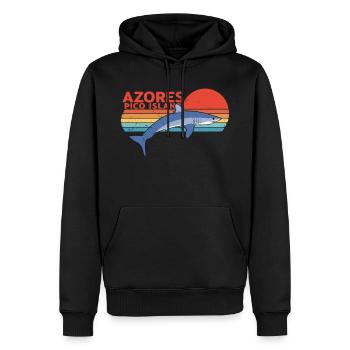 Makohai Azoren Pico Island - Männer Premium Bio Hoodie - Schwarz - Vorne - Nico (187cm)