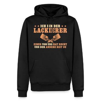 Lackierer hat Recht Maler Geschenk - Männer Premium Bio Hoodie - Schwarz - Vorne - Nico (187cm)
