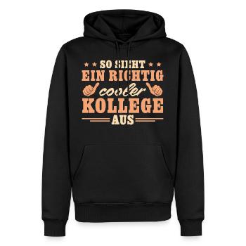 Bester Arbeitskollege Richtig cooler Kollege - Männer Premium Bio Hoodie - Schwarz - Vorne - Nico (187cm)