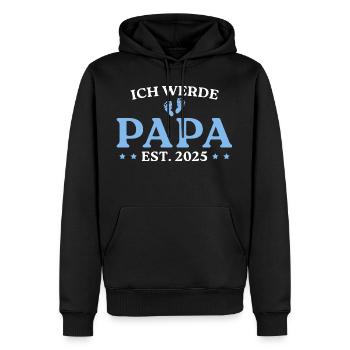 Ich werde Papa 2025 Frischgebackener Vater - Männer Premium Bio Hoodie - Schwarz - Vorne - Nico (187cm)