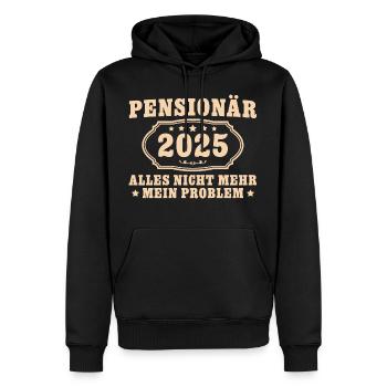 Pensionär 2025 Nicht mein Problem - Männer Premium Bio Hoodie - Schwarz - Vorne - Nico (187cm)