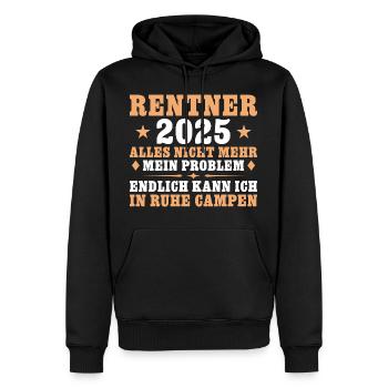 Rentner 2025 In Ruhe Campen - Männer Premium Bio Hoodie - Schwarz - Vorne - Nico (187cm)
