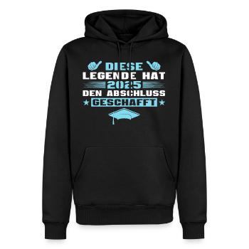 Abschlussprüfung bestanden Mittlere Reife 2025 - Männer Premium Bio Hoodie - Schwarz - Vorne - Nico (187cm)