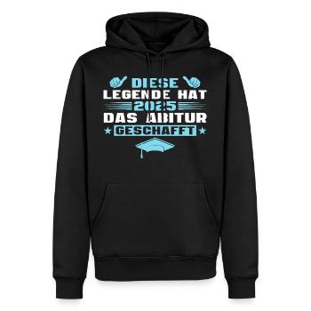 Abitur bestandene Abschlussprüfung 2025 - Männer Premium Bio Hoodie - Schwarz - Vorne - Nico (187cm)