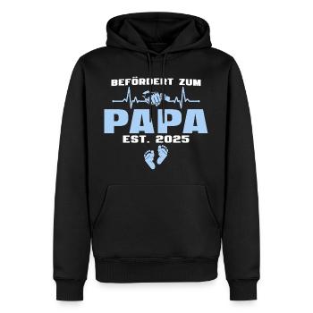 Papa est. 2025 Vater - Männer Premium Bio Hoodie - Schwarz - Vorne - Nico (187cm)
