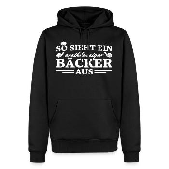 Bäckermeister Erstklassiger Bäcker - Männer Premium Bio Hoodie - Schwarz - Vorne - Nico (187cm)