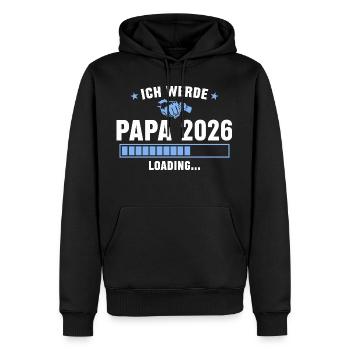 Papa 2026 Werdender Vater - Männer Premium Bio Hoodie - Schwarz - Vorne - Nico (187cm)