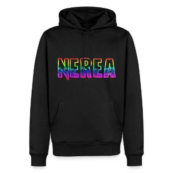 nerea rs arc-en-ciel - Sweat à capuche Premium bio Homme - noir - Devant - Nico (187cm)