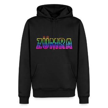 Zümra RS Arc-en-ciel - Sweat à capuche Premium bio Homme - noir - Devant - Nico (187cm)