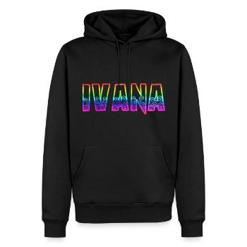 Ivana RS Arc-en-ciel - Sweat à capuche Premium bio Homme - noir - Devant - Nico (187cm)