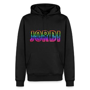 Jordi RS Arc-en-ciel - Sweat à capuche Premium bio Homme - noir - Devant - Nico (187cm)
