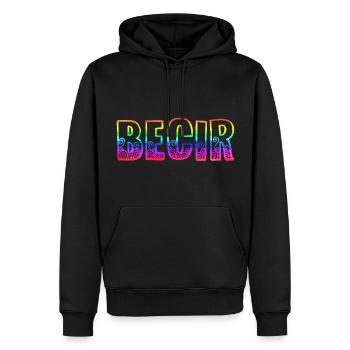 becir rs arc-en-ciel - Sweat à capuche Premium bio Homme - noir - Devant - Nico (187cm)