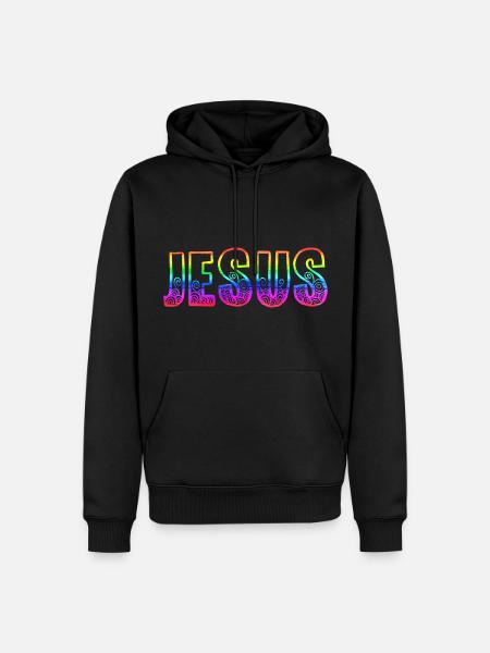 Jesus' Rainbow - Men’s Premium Organic Hoodie - black