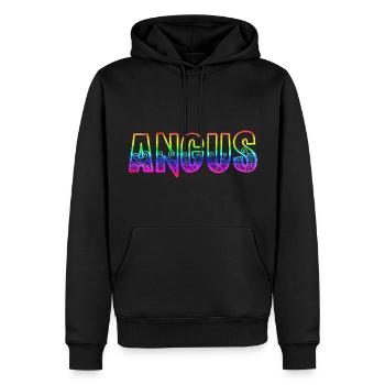 angus rs arc-en-ciel - Sweat à capuche Premium bio Homme - noir - Devant - Nico (187cm)