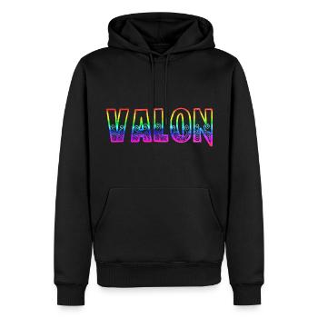 valon rs arc-en-ciel - Sweat à capuche Premium bio Homme - noir - Devant - Nico (187cm)