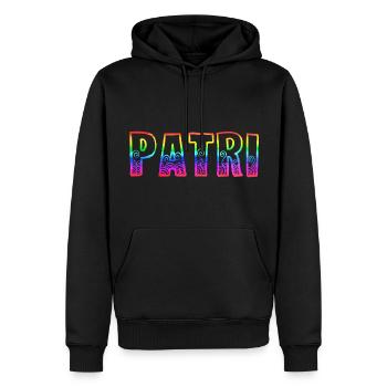 Patri RS Arc-en-ciel - Sweat à capuche Premium bio Homme - noir - Devant - Nico (187cm)