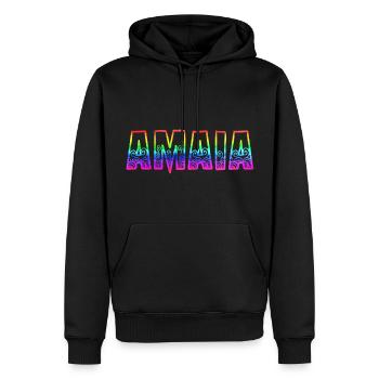 amaia rs arc-en-ciel - Sweat à capuche Premium bio Homme - noir - Devant - Nico (187cm)