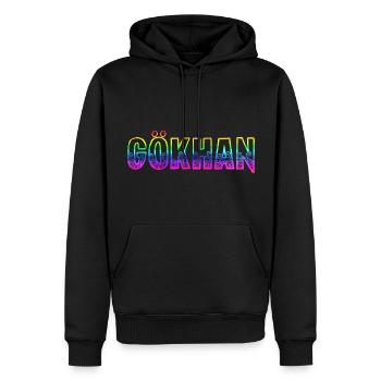 gökhan rs arc-en-ciel - Sweat à capuche Premium bio Homme - noir - Devant - Nico (187cm)