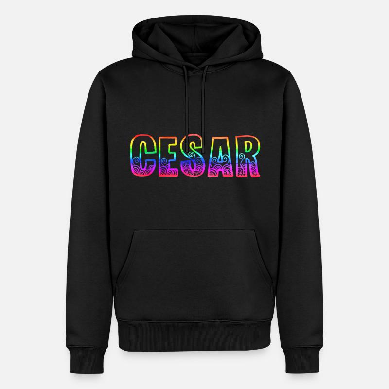 cesar rs regenbogen - Männer Premium Bio Hoodie - Schwarz