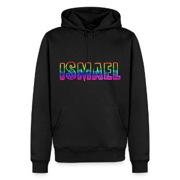 Ismaël RS Arc-en-ciel - Sweat à capuche Premium bio Homme - noir - Devant - Nico (187cm)