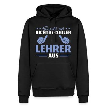 Lehrkraft Referendar Cooler Lehrer Geschenkidee - Männer Premium Bio Hoodie - Schwarz - Vorne - Nico (187cm)