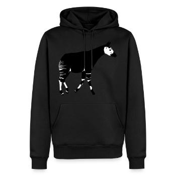 Okapi - Männer Premium Bio Hoodie - Schwarz - Vorne - Nico (187cm)