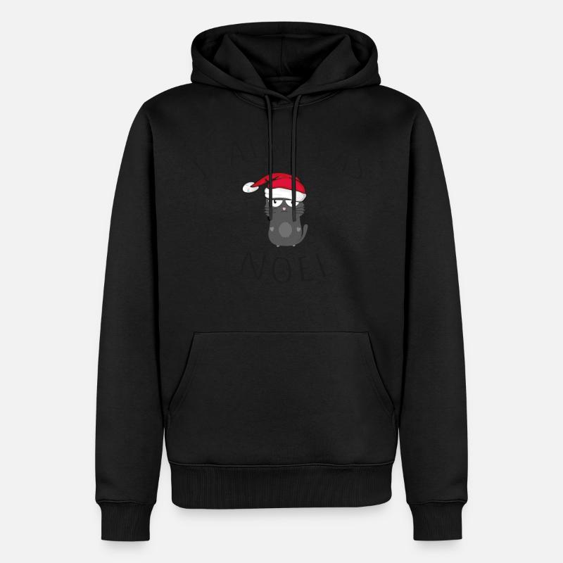 J'aime pas Noël - Sweat à capuche Premium bio Homme - noir