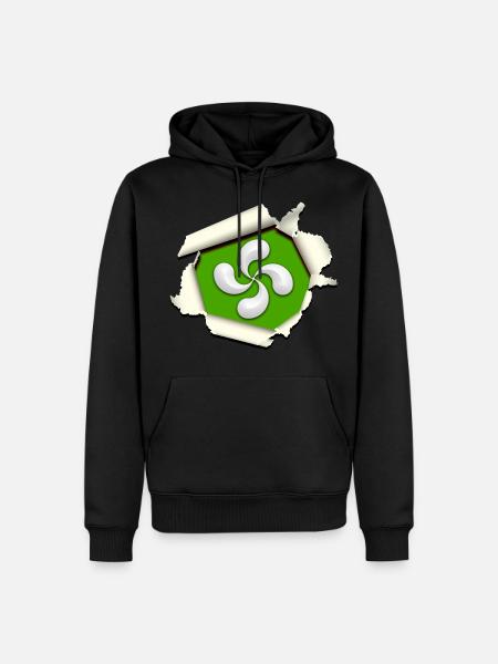 Croix du Pays Basque - Sweat à capuche Premium bio Homme - 