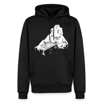 Abeilles apiculteurs miel apiculture abeilles - Sweat à capuche Premium bio Homme - noir - Devant - Nico (187cm)