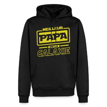Fest der Väter - Bester Papa der Galaxie - Männer Premium Bio Hoodie - Schwarz - Vorne - Nico (187cm)