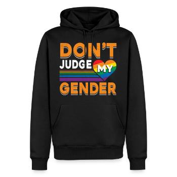 Don't Judge My Gender - LGBT Rights Statement - Men’s Premium Organic Hoodie - black - Front - Nico (187cm)