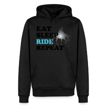 Reining Westernreiter - Sweat à capuche Premium bio Homme - noir - Devant - Nico (187cm)