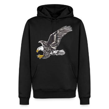 Adler Freiheit Eagle Adlerkopf Geschenk fliegen - Männer Premium Bio Hoodie - Schwarz - Vorne - Nico (187cm)