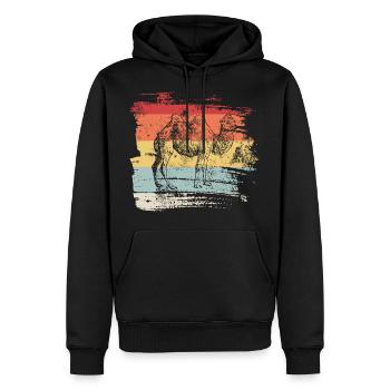 camel - Men’s Premium Organic Hoodie - black - Front - Nico (187cm)